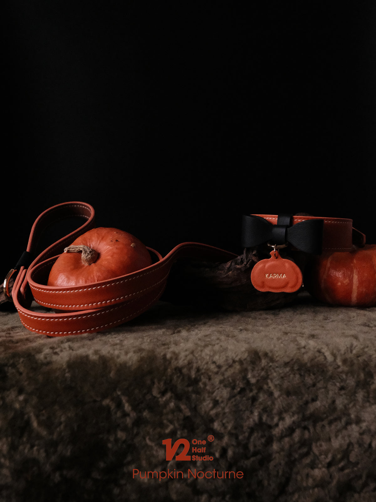 Pumpkin Nocturne | Handcrafted Leather Leash