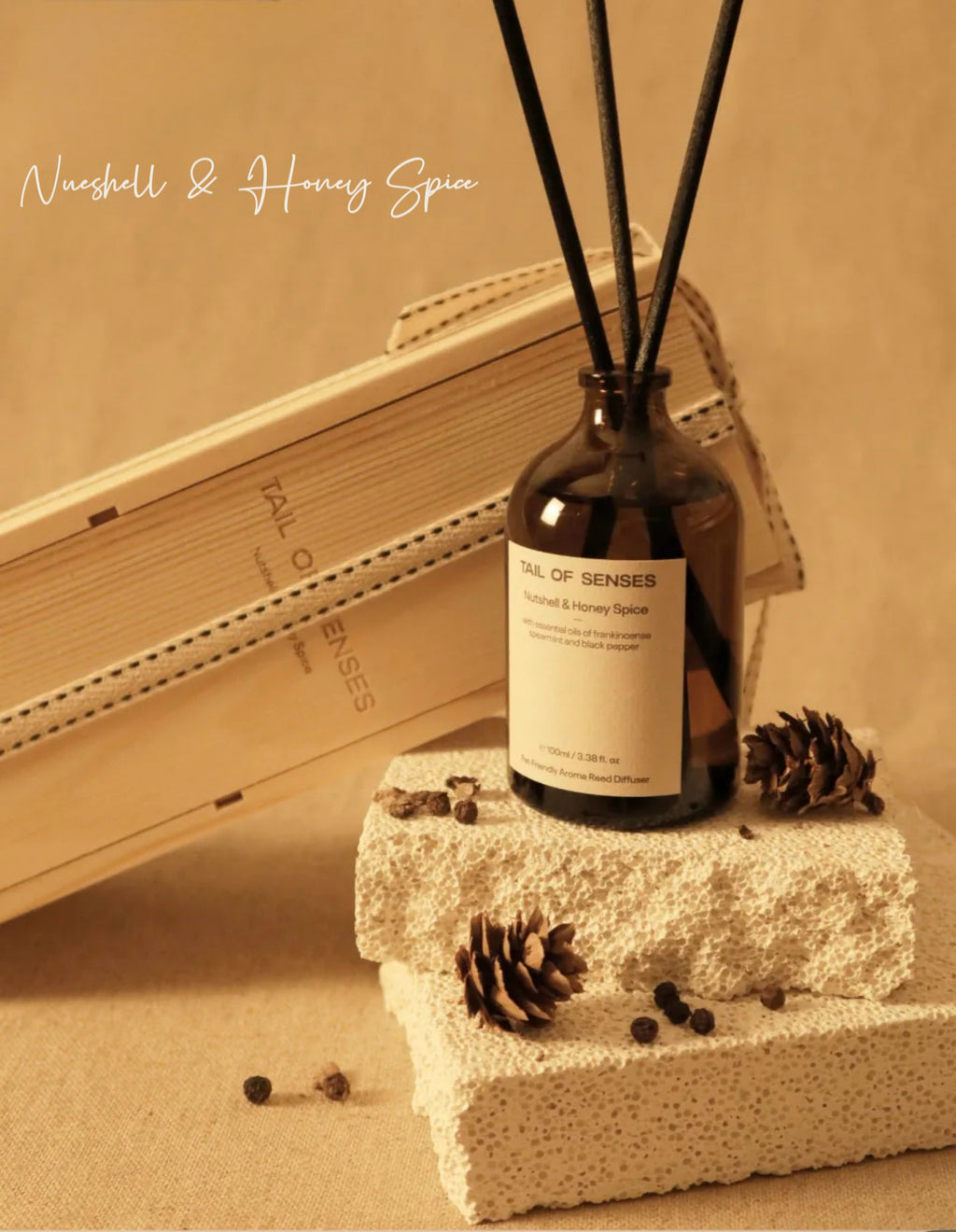 Pet-Friendly Aroma Reed Diffuser | Nutshell & Honey Spice