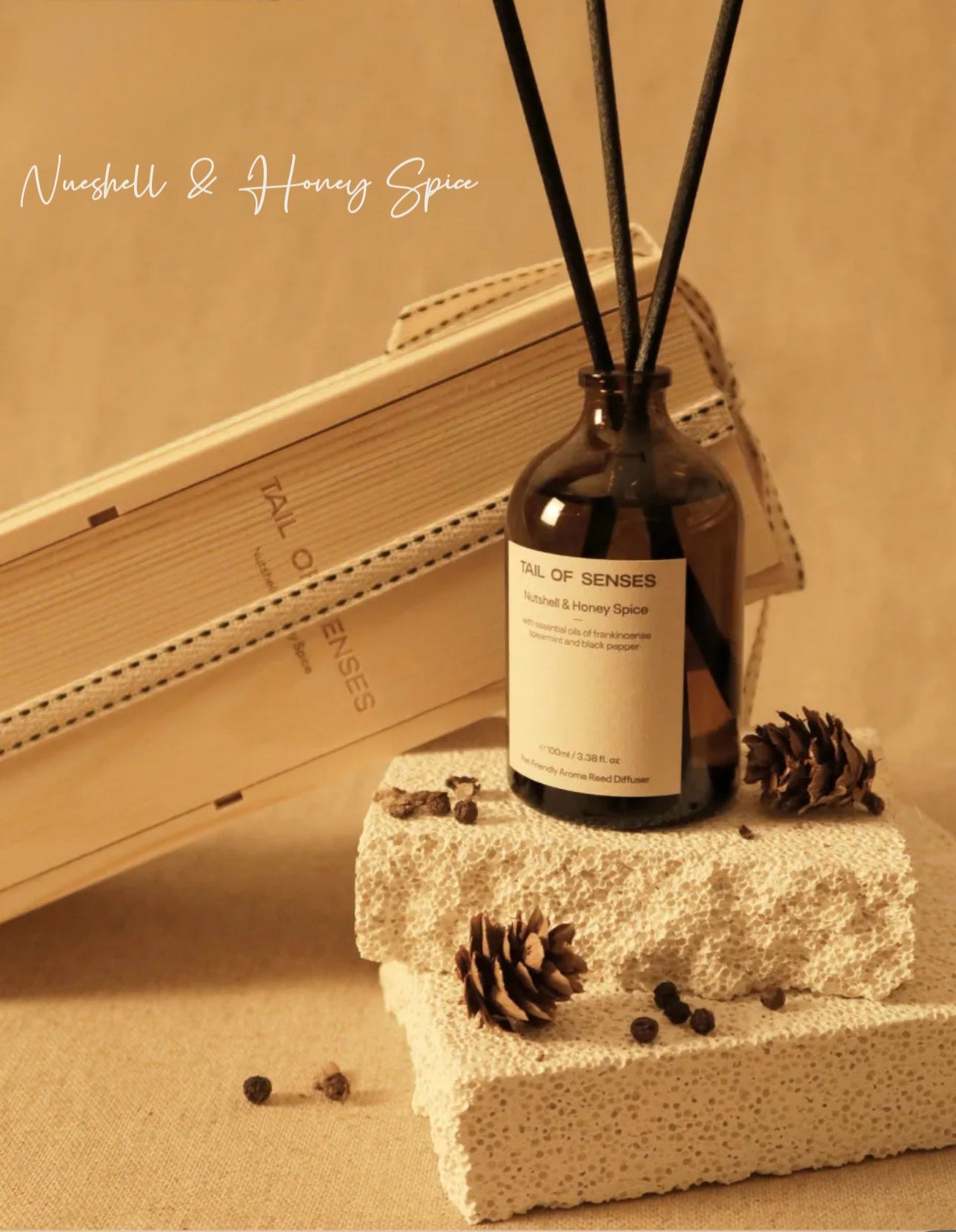 Pet-Friendly Aroma Reed Diffuser | Nutshell & Honey Spice